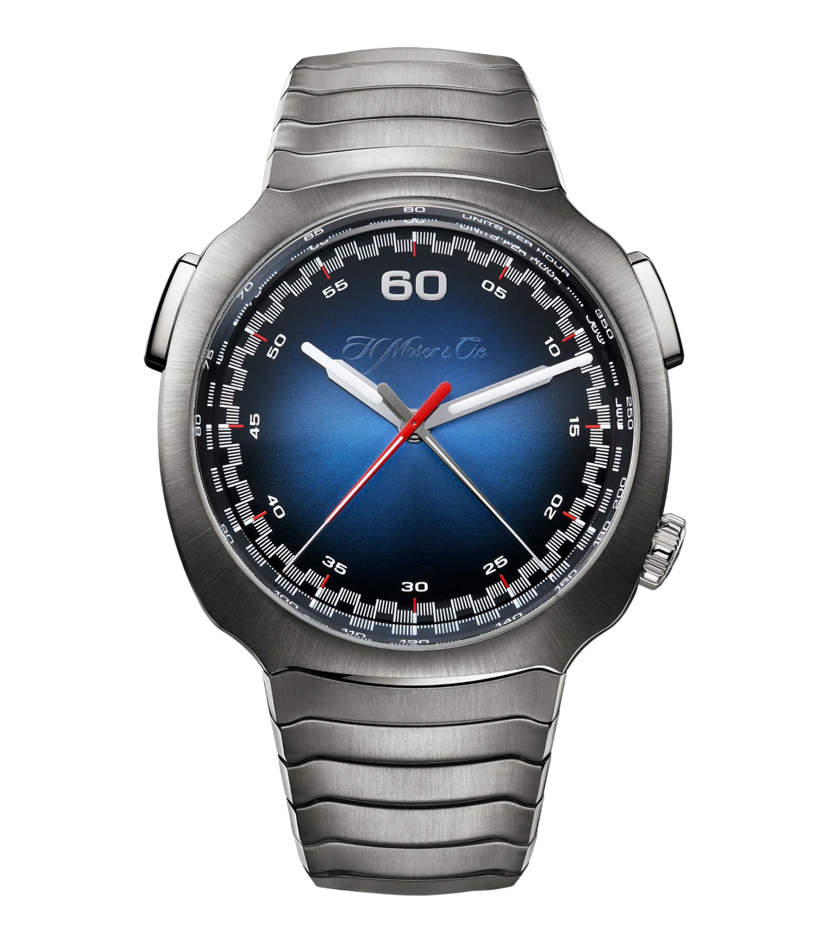 H. Moser & Cie. Streamliner Flyback Chronograph, 42mm with Funky Blue Dial
